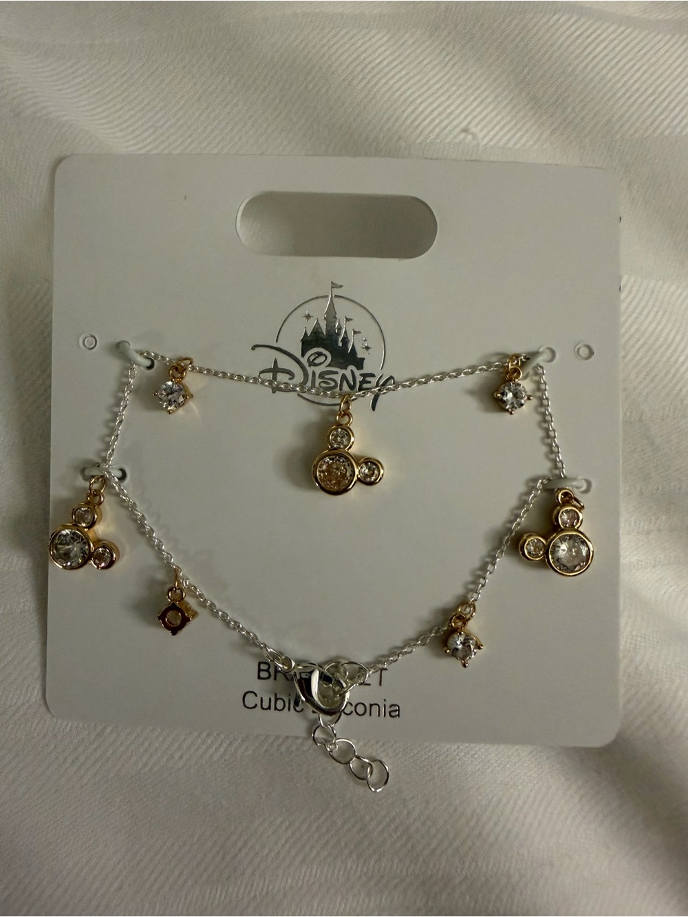 Disney Gold & Silver Mickey Cubic Zirconia Bracelet Set - Picture 1 of 2
